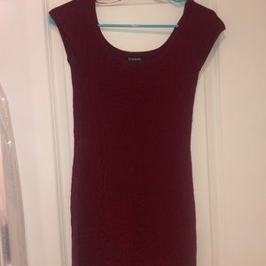 BEBE Simple Burgundy Minidress